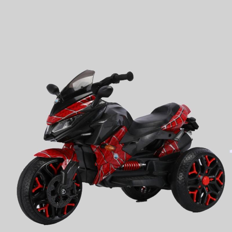Battery Powered 12V Kids Motorcycle, Electric Ride-On with Training Wheels, Manual Throttle, Lighting Wheels