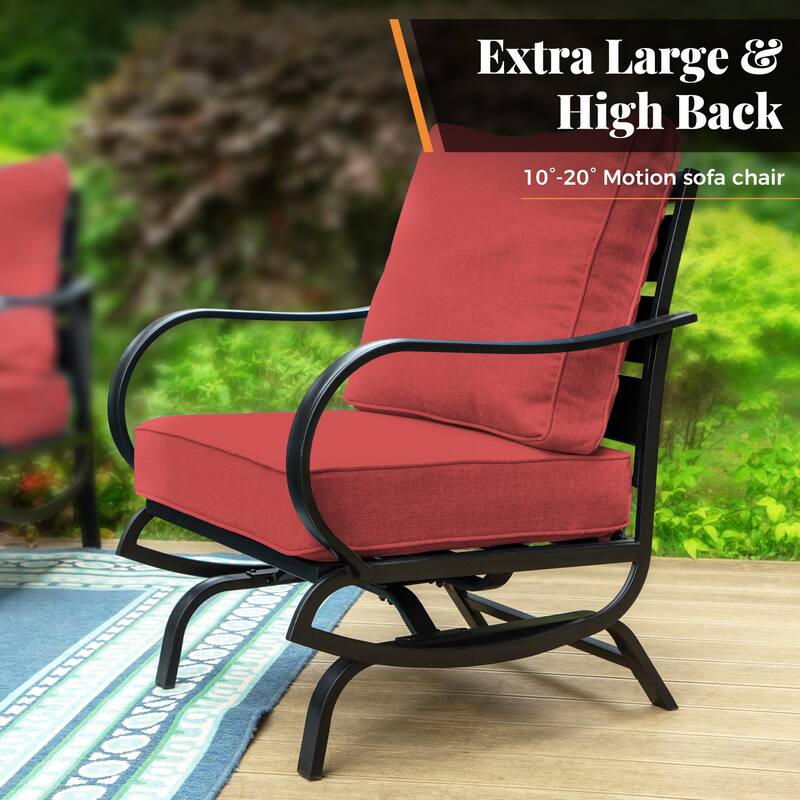 MAISON ARTS Patio Furniture Set 4/6-Piece Outdoor Conversation Set with Gas Fire Pit Table