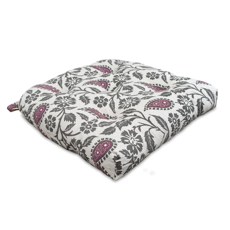 Handmade Cotton Chair Seat Pads Cushions - Comfortable Pad with Ties (16''x16'') 3'' Thick