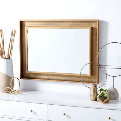 SAFAVIEH Miesha 31-inch Rectangular Antique Brass Mirror - 23.5" W x 1.5" D x 31.5" H - 24Wx2Dx32H