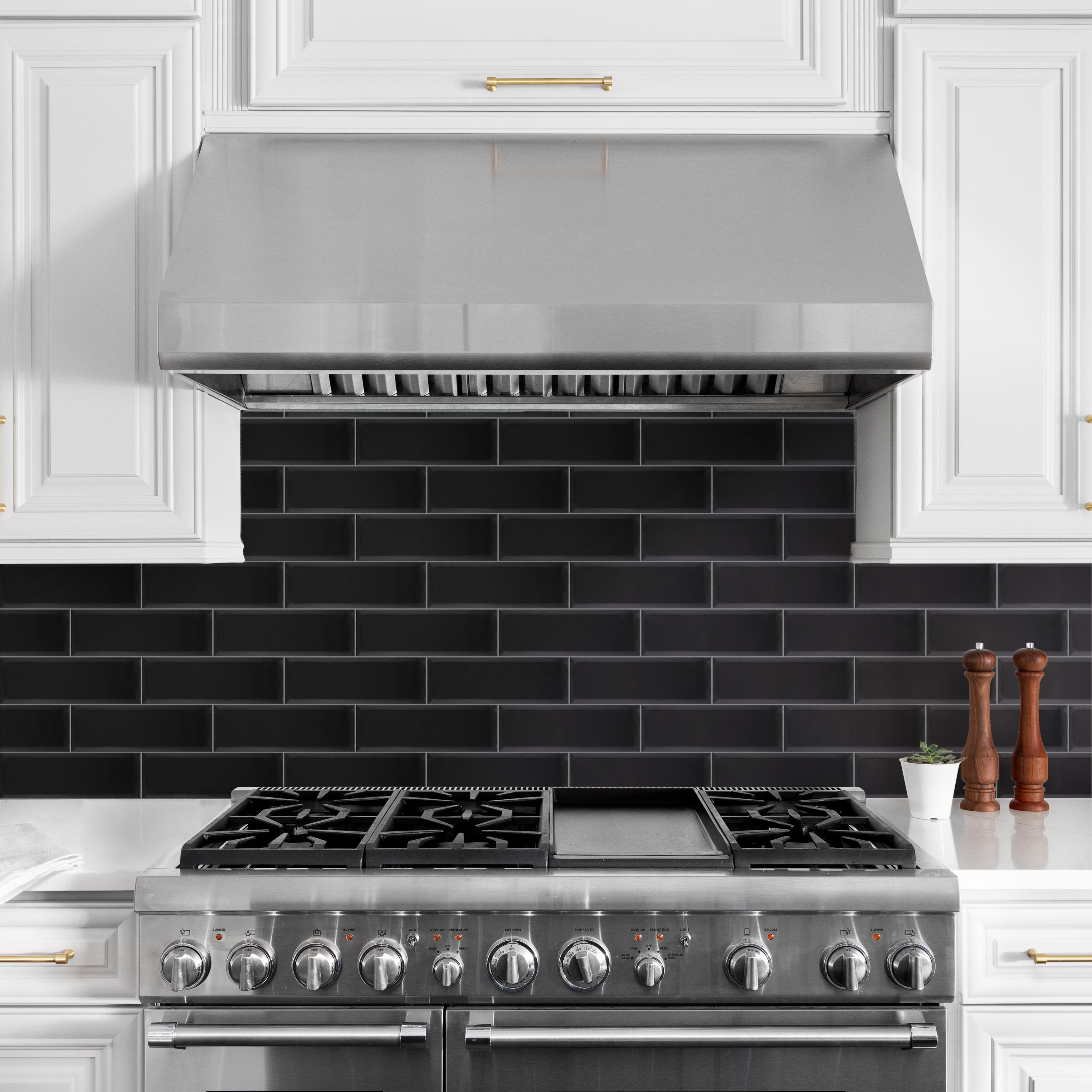 Merola Tile Santorini Loft Nero 4" x 11-7/8" Ceramic Wall Tile