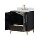 preview thumbnail 7 of 8, Gracie 30" Bathroom Vanity, Black/Satin Brass with Carrara Marble top
