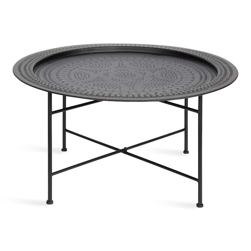 Kate and Laurel Razza Round Metal Coffee Table - 28x28x15