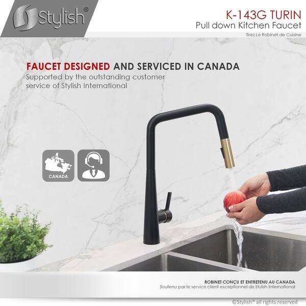Modern Single Handle Pull Down Sprayer Kitchen Faucet In Matte Black Gold Finish Overstock 32026963 Matte Black Find kitchen faucet new in canada | visit kijiji classifieds to buy, sell, or trade almost anything! overstock com