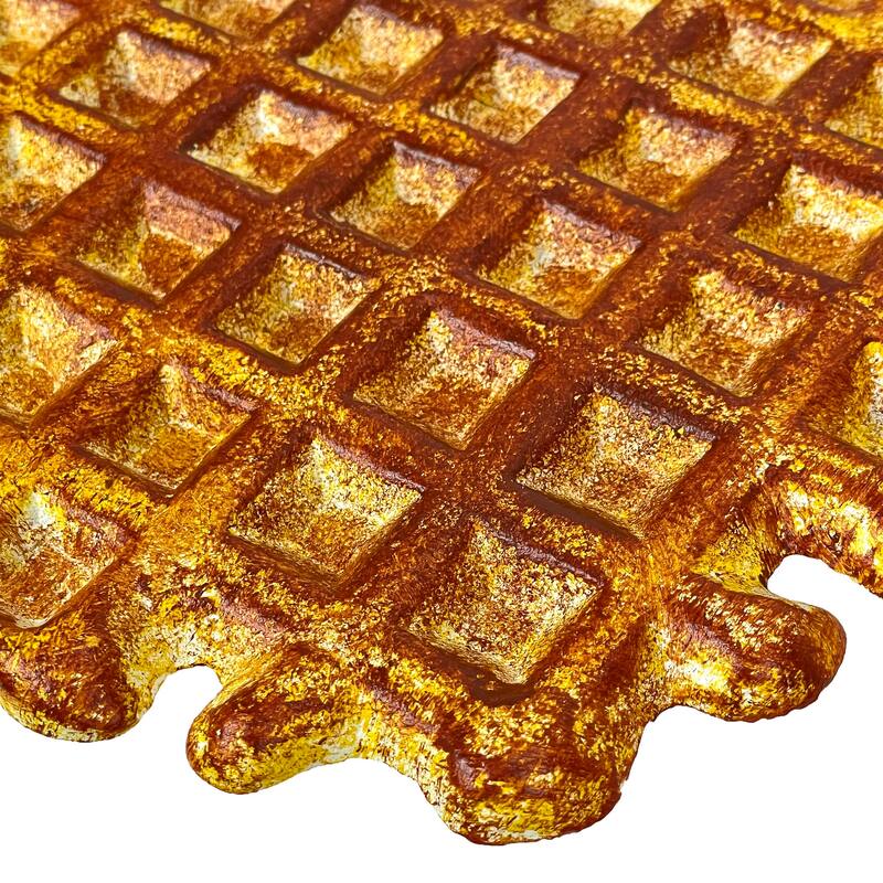 Belgian Waffle Cast Iron Trivet Plaque 8.25" Kitchen Decor Zeckos - 8 X 8.25 X 0.75 inches