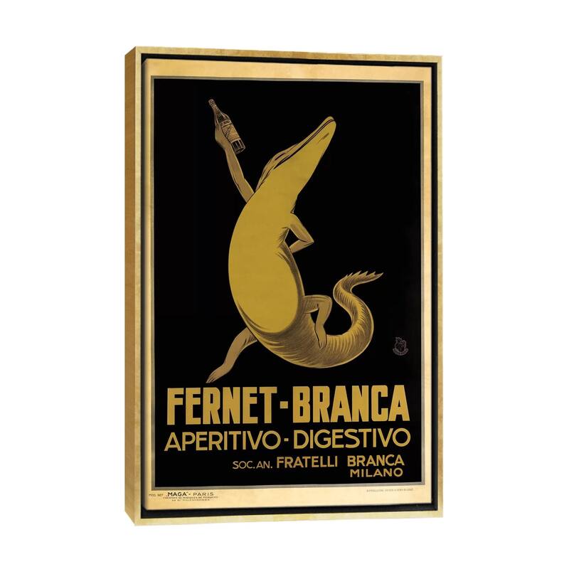 iCanvas "Fernet-Branca, Croc" by Vintage Apple Collection Framed Canvas Print - Gold - 40x26