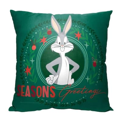 Warner Brothers Looney Tunes Greetings From Bugs 18 Inch Throw Pillow