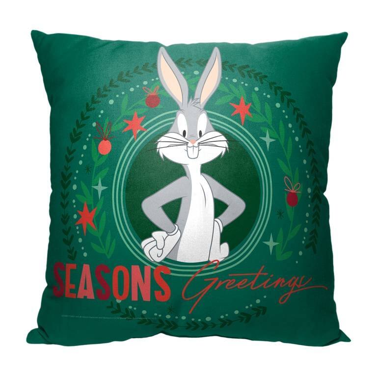 Warner Brothers Looney Tunes Greetings From Bugs 18 Inch Throw Pillow