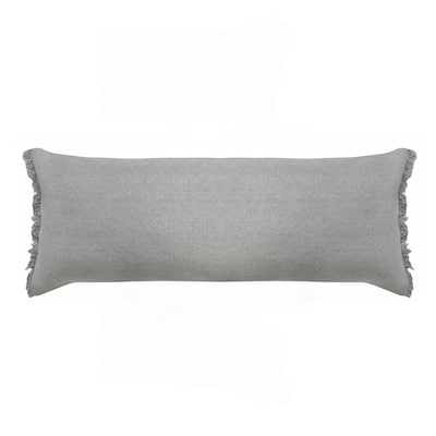 HomeRoots 14" X 36" Light Gray 100% Cotton Zippered Pillow