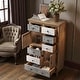 preview thumbnail 2 of 4, Vintage Tall Wooden Accent Cabinet with 6 Drawers and 2 Doors, Rustic Multicolor Carved Storage Chest for Living Room