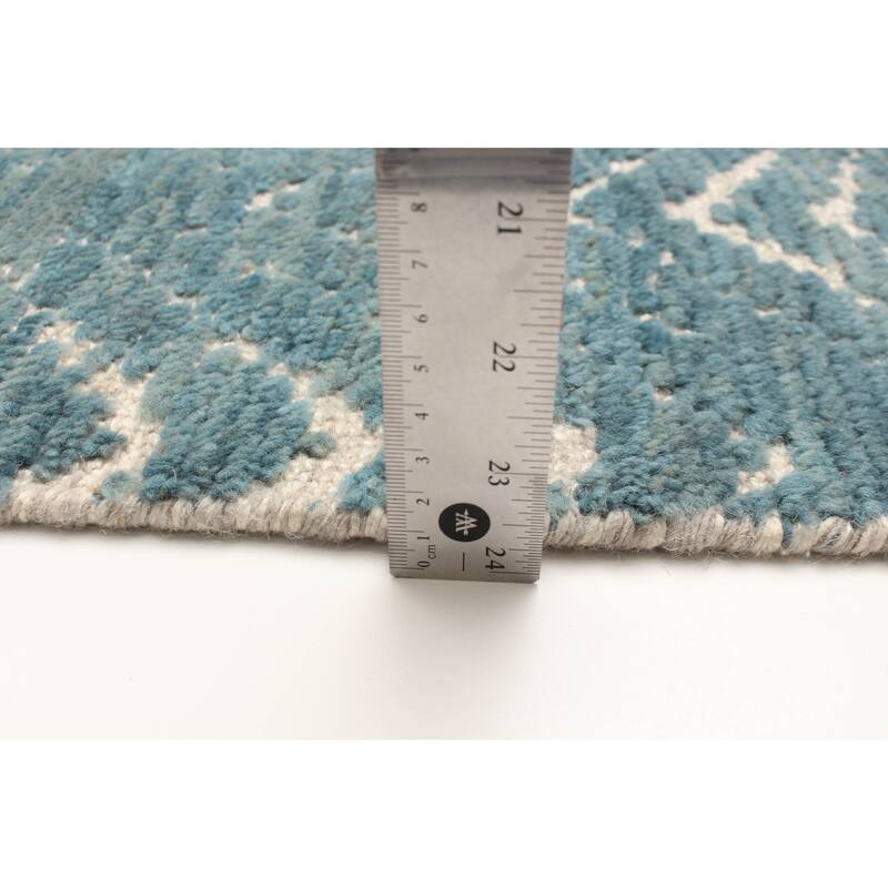 ECARPETGALLERY Hand-knotted Tangier Teal Wool Rug - 2'11 x 4'11