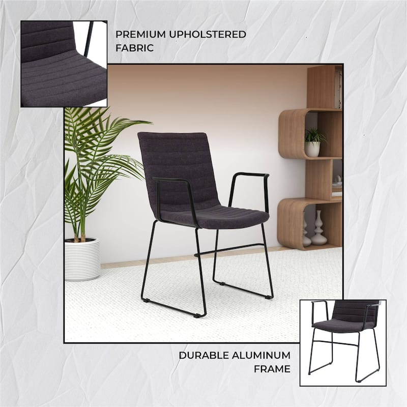 Zylar Ergonomic Guest Chair with Leather, Stainless Steel Base, High-Density Foam, Modern Design for Office or Waiting Room