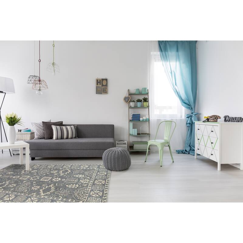 Gray Traditional Oriental Overdyed Area Rug - Timeless Elegance and Modern Sophistication - 7'9 x 9'9