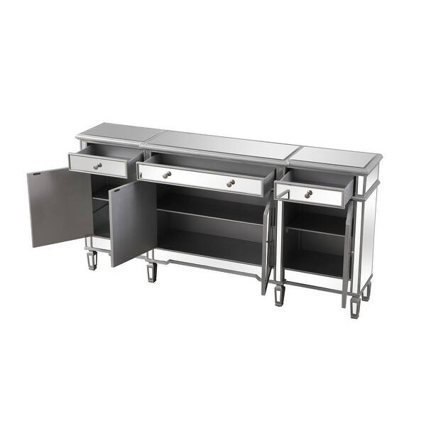 Indigo Home 72 Mirrored Credenza In Silver 72 W X 36 H Overstock 30116058