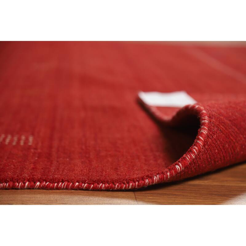 Hand Knotted Oriental 100% Wool Carpet Tribal Animal Pictorial Red Gabbeh Area Rug - 9' 8'' X 6' 7''