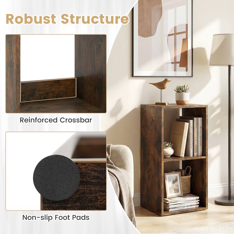 Costway 2/3-Cube Bookcase Open Back Bookshelf with Anti-tip Kit Modern