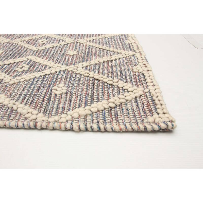 ECARPETGALLERY Braid weave Sienna Grey Wool Rug - 4'11 x 7'9