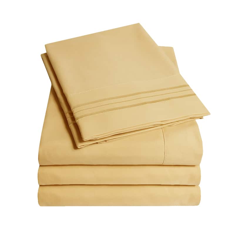 Sweet Home Collection 4 Piece Sheet Set, Ultra Soft 1800 Series, Double Brushed Microfiber