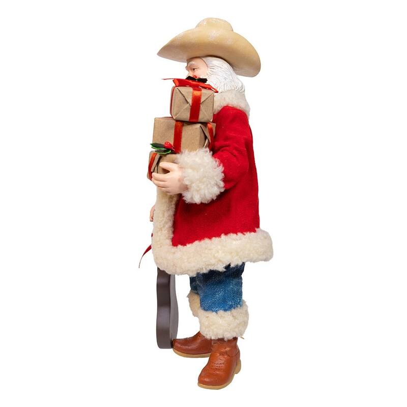 Kurt Adler 11-Inch Fabriche Western Santa with Guitar