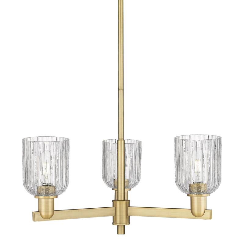 Innovations Lighting 716-3CR-9-18 Bridal Veil Chandelier Bridal Veil 3 - Brushed Brass / Clear