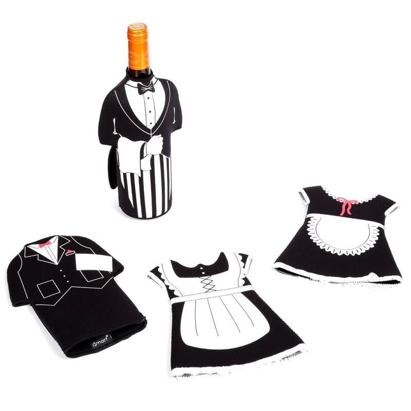 Creative Home Neoprene Butler Shape Single Wine Bottle Cover Jacket, Wine Chiller Jacket