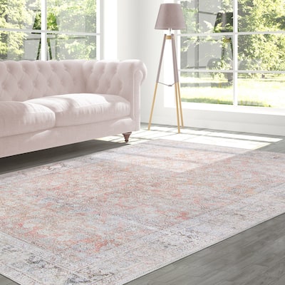 Distressed Geometric Farmhouse Indoor Area Rug or Runner by Superior