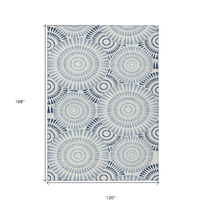 HomeRoots Geometric Transitional Rectangle Outdoor Rug