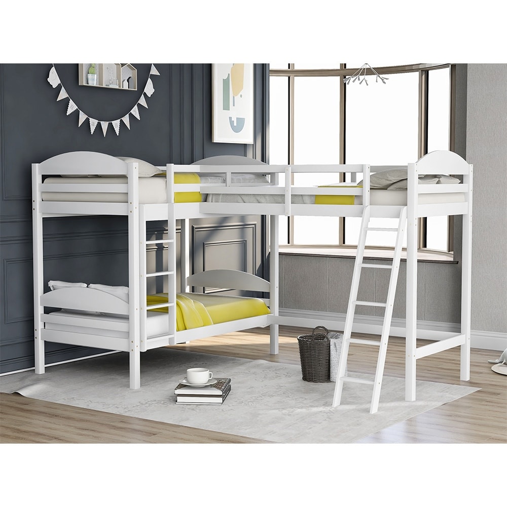 l shaped bunk beds with desk