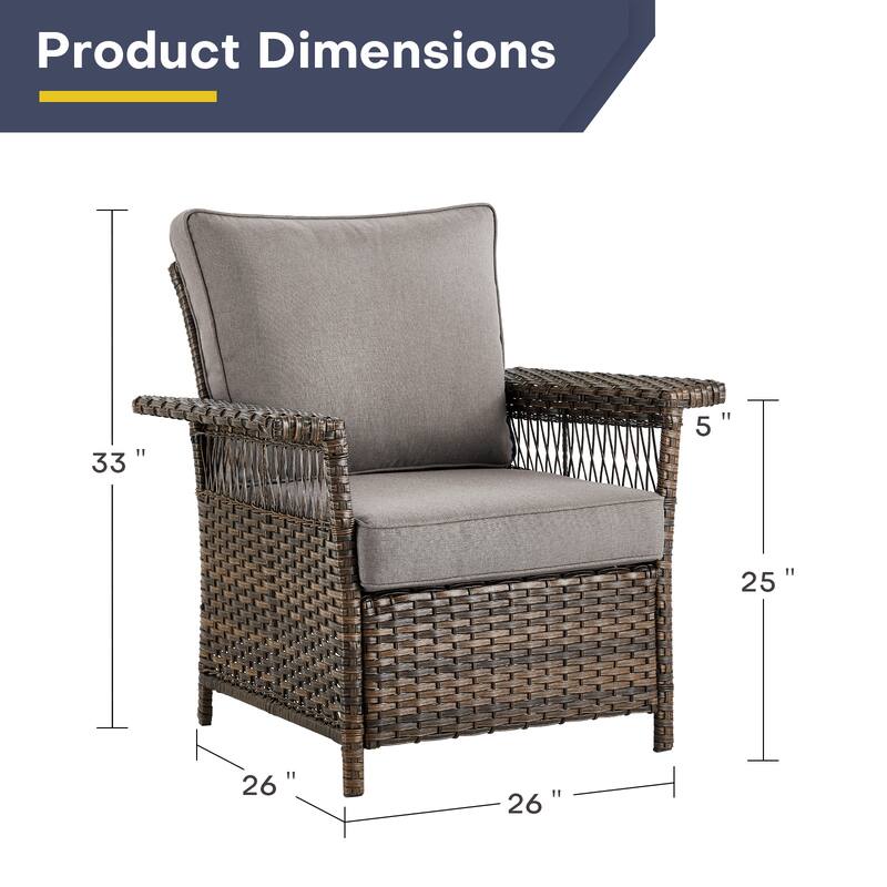 Gymojoy Patio Rattan Chair Set of 2