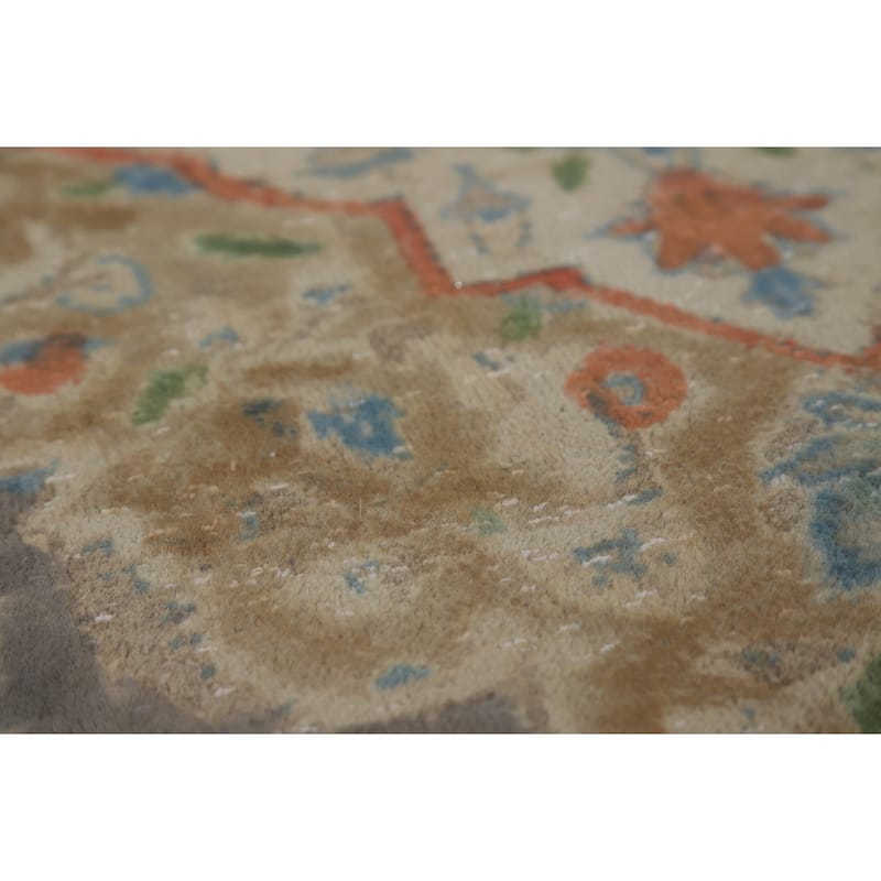 Traditional Gray Tabriz Persian Area Rug Hand-Knotted Wool Carpet - 7'11"x 11'5"