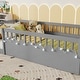 preview thumbnail 2 of 10, Twin Size Toddler Floor Bed Fence Bed with Guardrails, Grey