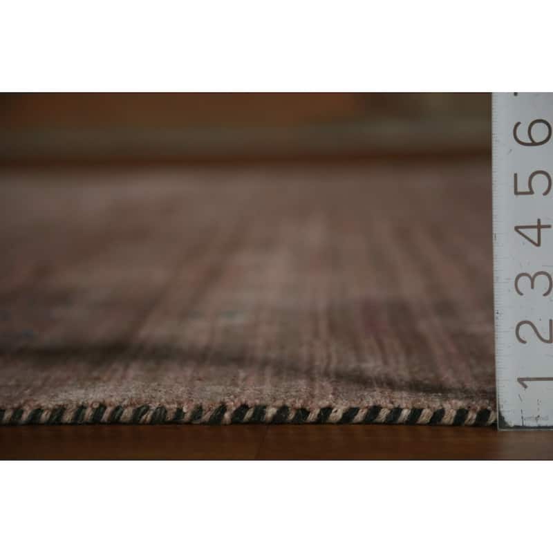Hand Knotted Oriental 100% Wool Carpet Tribal Tribal Brown Gabbeh Area Rug - 9' 7'' X 8' 0''
