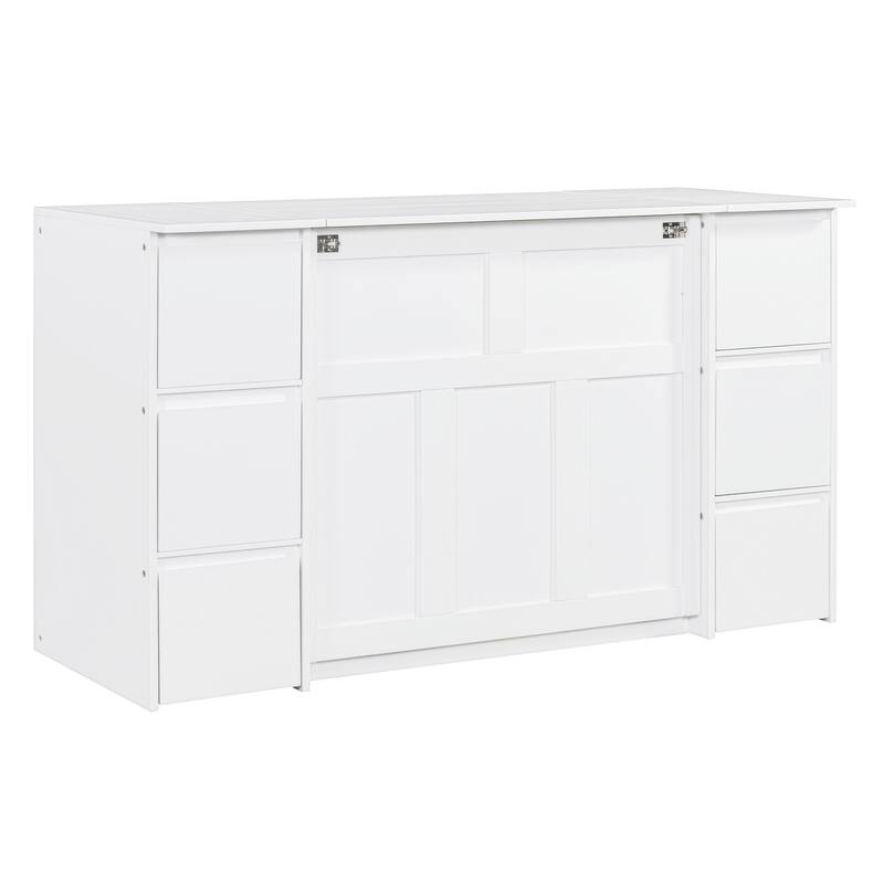 Modern Murphy Bed with Drawers, Cabinets, and USB Ports
