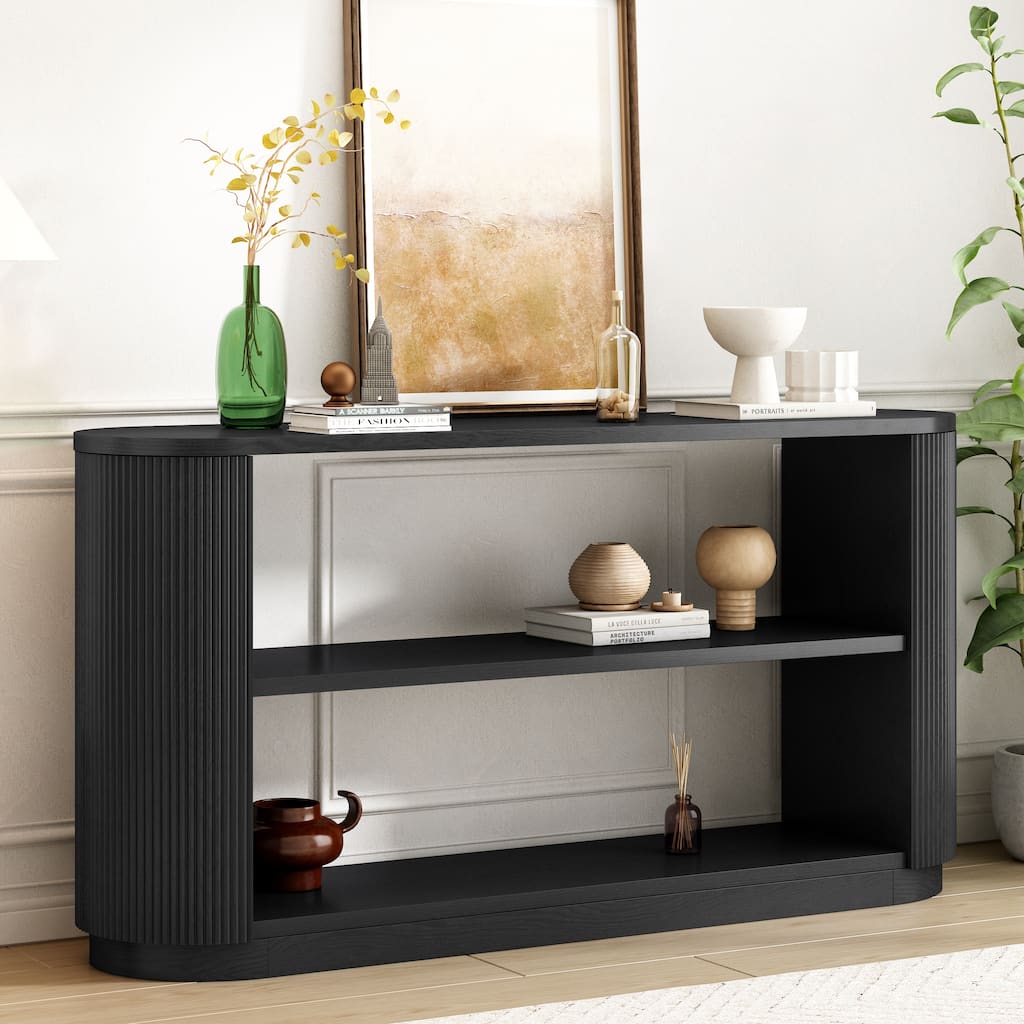 Christopher Knight Home - Mirod Modern Entryway Console Table with Open Shelf & Elegant Wood Grain Design