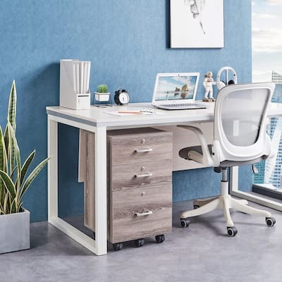 File Cabinet 3-Drawer Rolling Wood with Lock