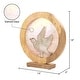 preview thumbnail 13 of 13, River of Goods Round Decorative Stained Glass Mango Wood Stand - 13" x 3" x 14"