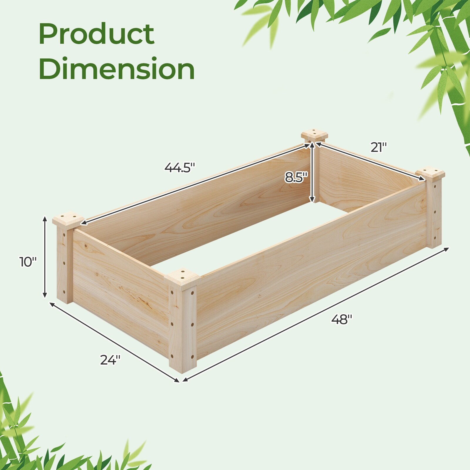 Outdoor Raised Garden Bed with Protective Liner & Storage Shelf