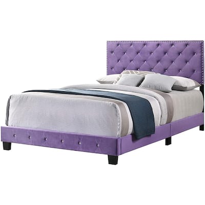 Purple Upholstered Full Bed with Sleek Frame and Bold Color, Stylish Bedroom Furniture for a Modern Statement Look