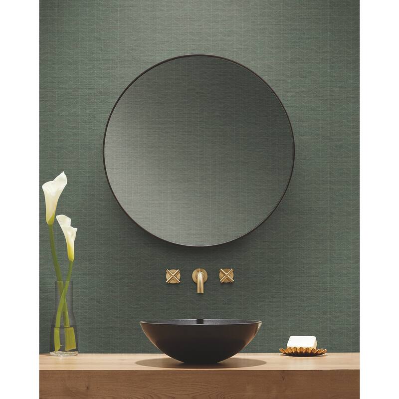 Warner Magnitude Dark Green Chevron Wallpaper