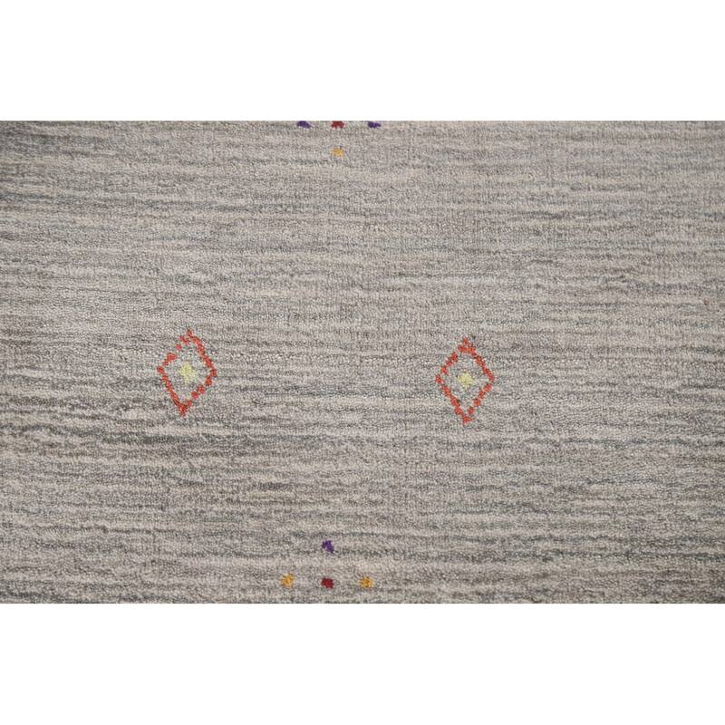 Gabbeh Indian Area Rug Hand-Knotted Oriental Wool Carpet - 8'0"x 9'7"
