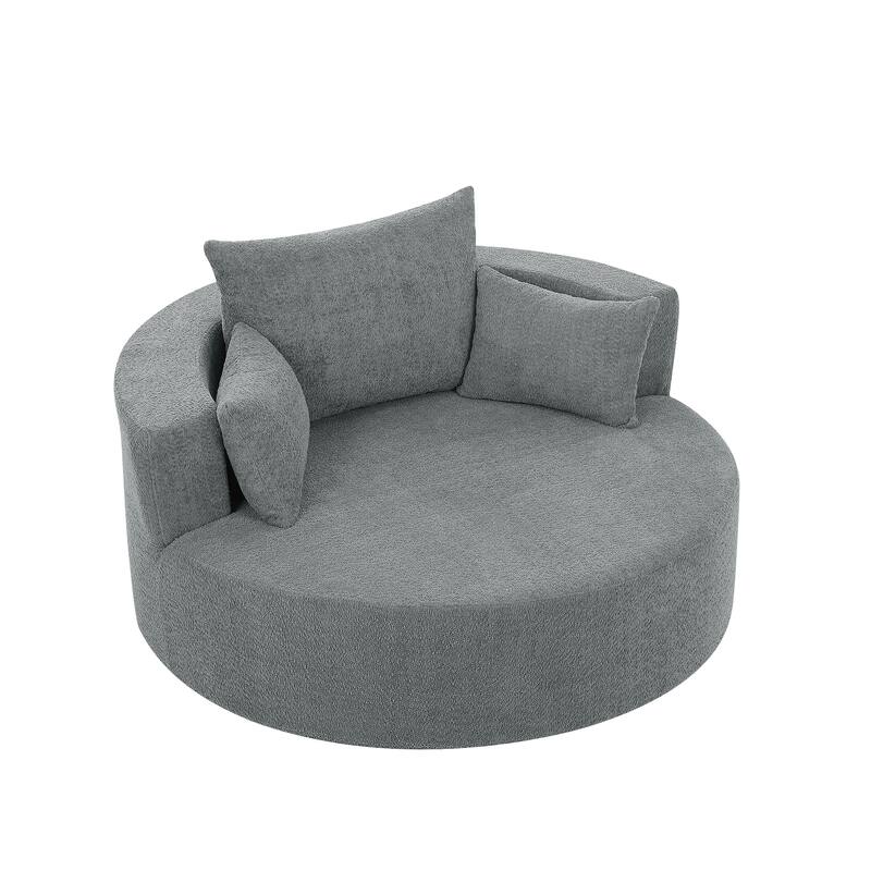 Modern 360° Swivel Round Barrel Chair by Harper & Bright Designs