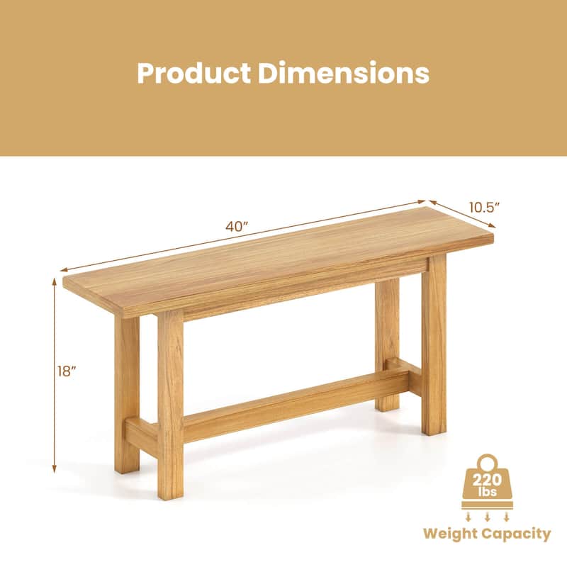 Costway 1/2 PCS Outdoor Teak Wood Bench 2-Person Loveseat Seating for - See Details