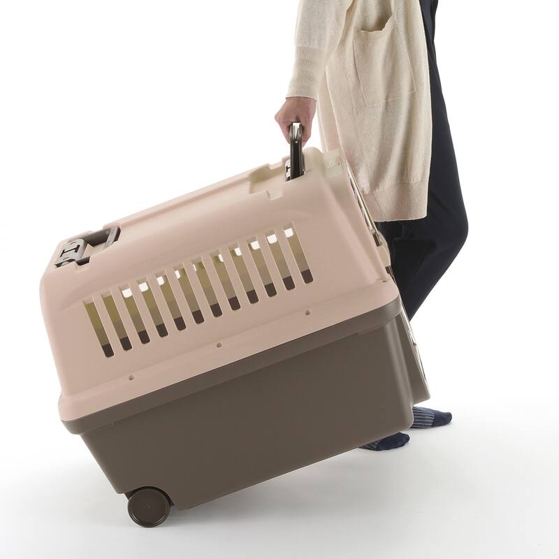 Richell E-Z Mobile Pet Carrier S/M in Brown
