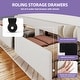 preview thumbnail 21 of 22, Adjustable Headboard Lamb Wool Bed Frame with Drawer and Charging Station & LED Lights