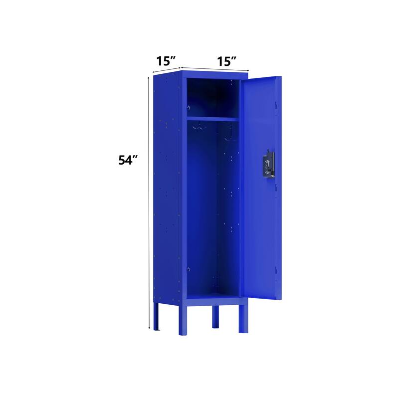 Roomfitters 1 Door Tall Metal Storage Locker, Retro Industrial Steel Cabinet for Gym Office or Bedroom
