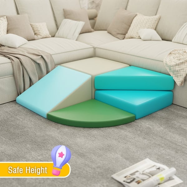 slide 2 of 32, Foam Climbing Blocks Toddlers 5 Pieces Baby Activity Play Set Indoor