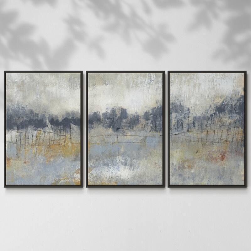 Cool Grey Horizon II - Multi Piece Framed Canvas