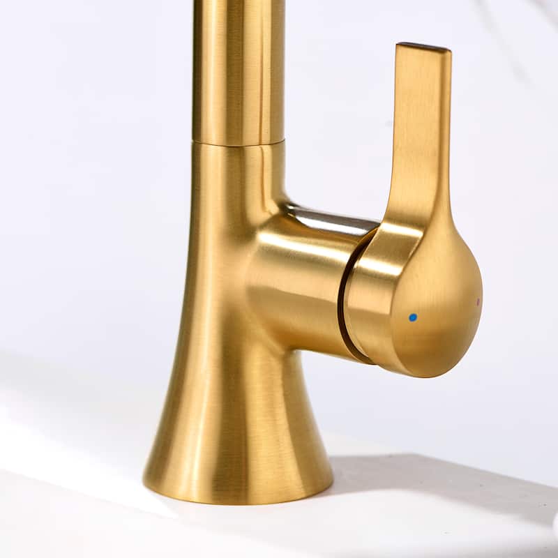 Luxier BSH11-S Single Handle Single Hole Bathroom Faucet with Drain