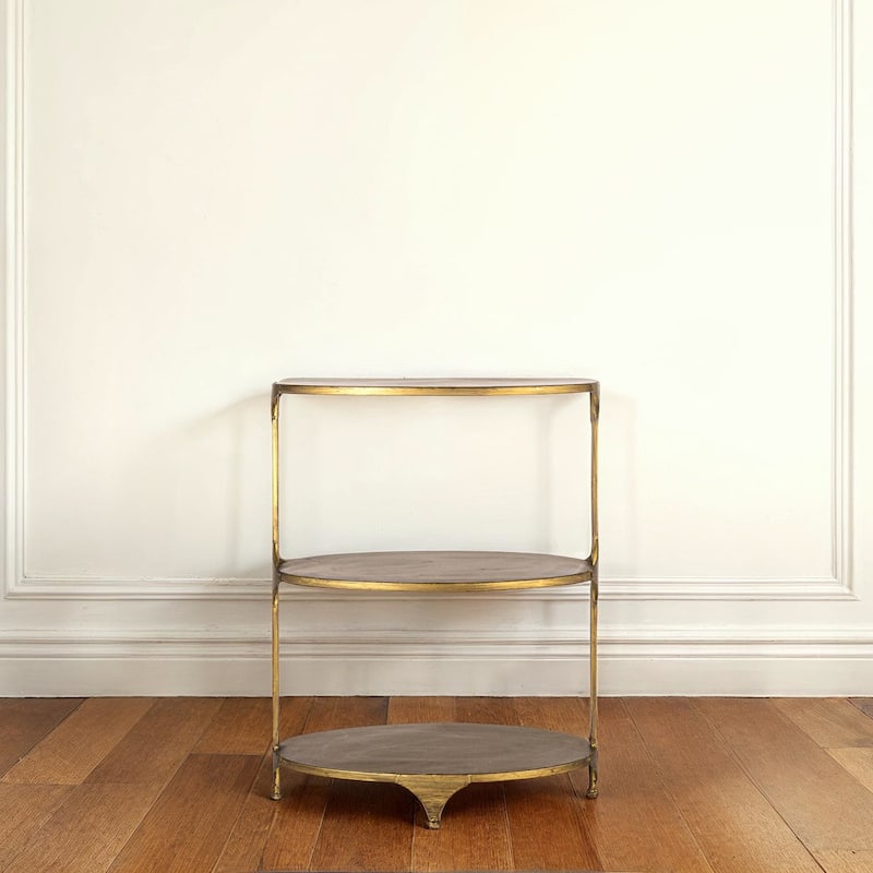 3-Tier Metal Storage Shelf - Gold