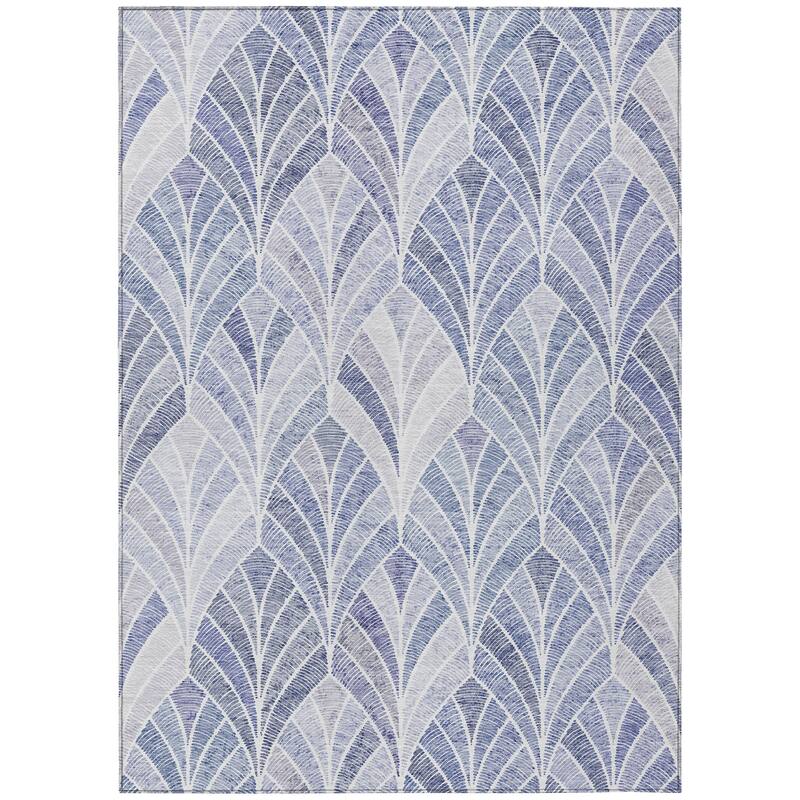 Machine Washable Indoor/ Outdoor Chantille Modern Mosaic Rug